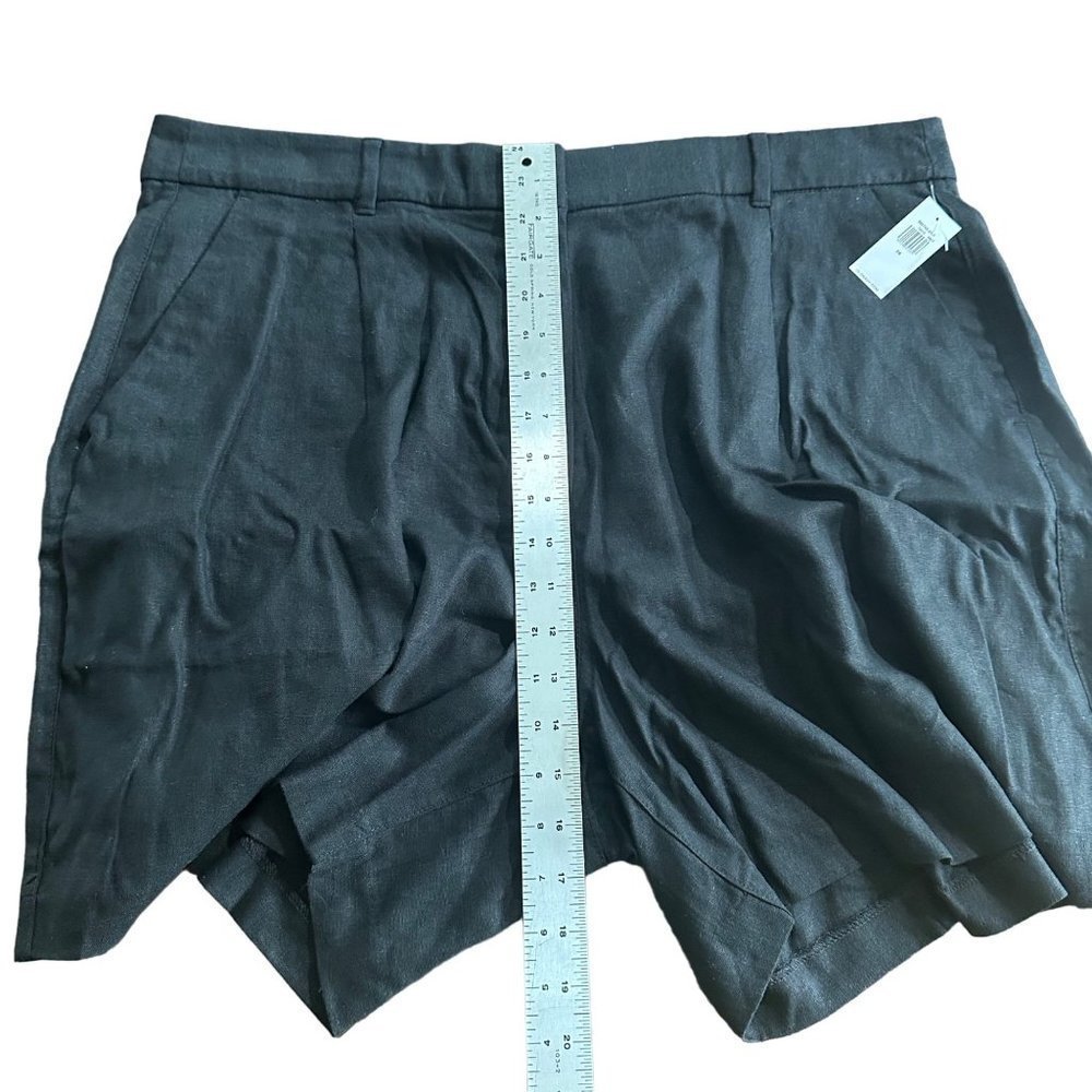 Old Navy Shorts Women 2x Black Linen Blend High Waisted Taylor Trouser Shorts - Picture 3 of 15